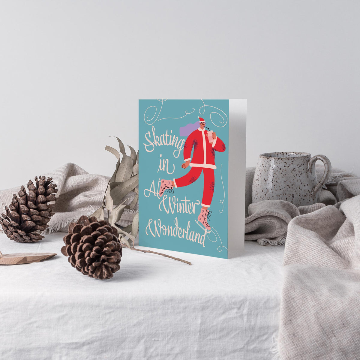 Ice Skating Winter Wonderland Greeting Cards, Set of 24