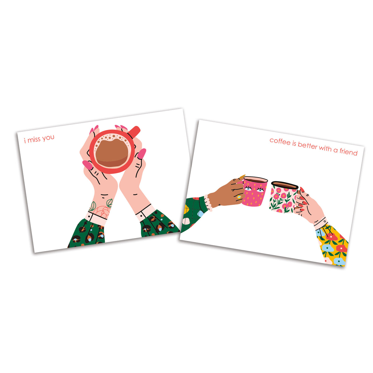 Coffee Is Better With Friends Greeting Cards, Set of 24