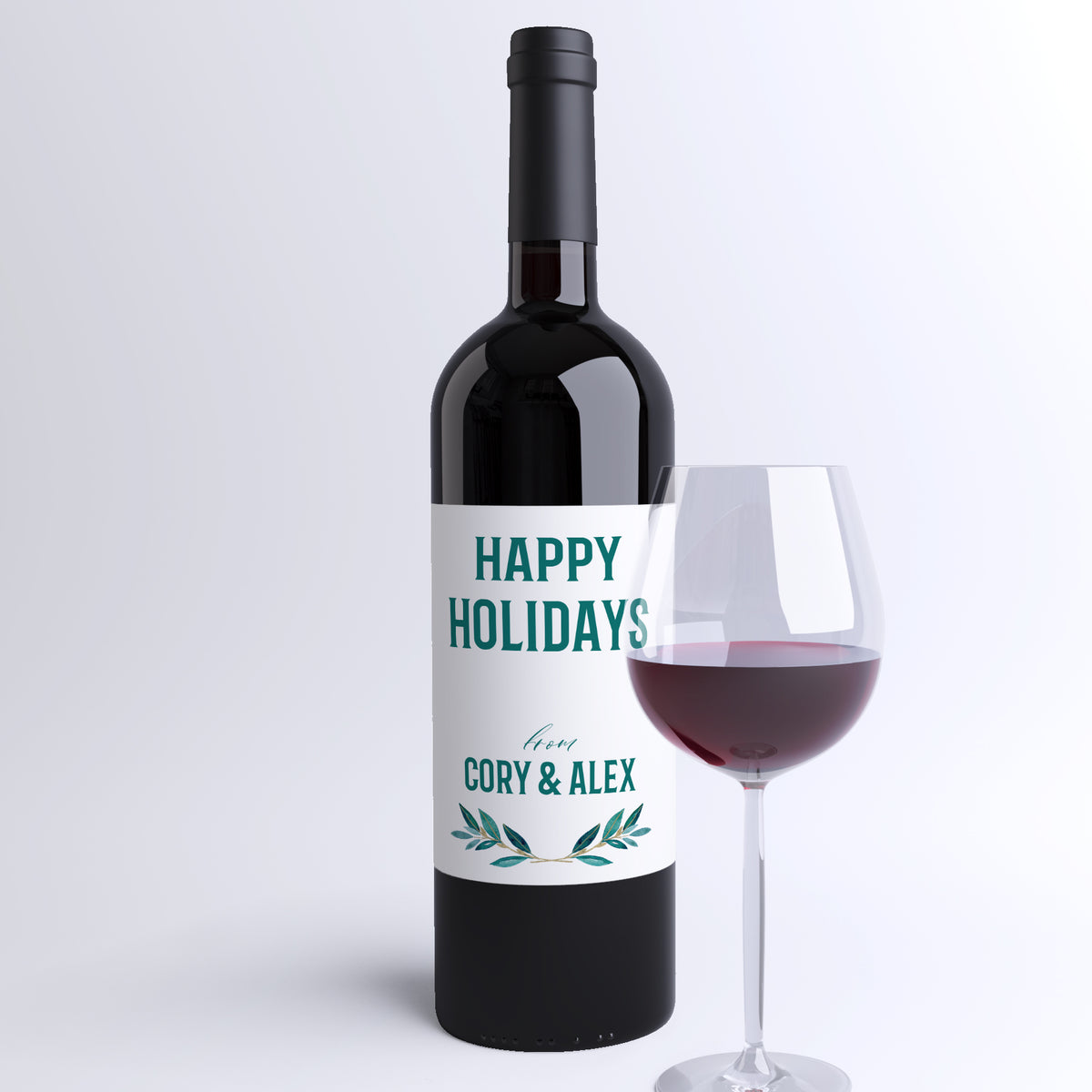 Happy Holidays Wine Labels, Pack of 4