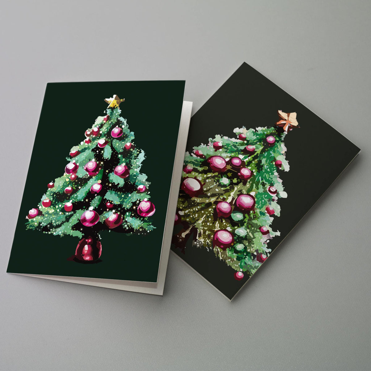 Traditional Christmas Tree Greeting Cards, Set of 24