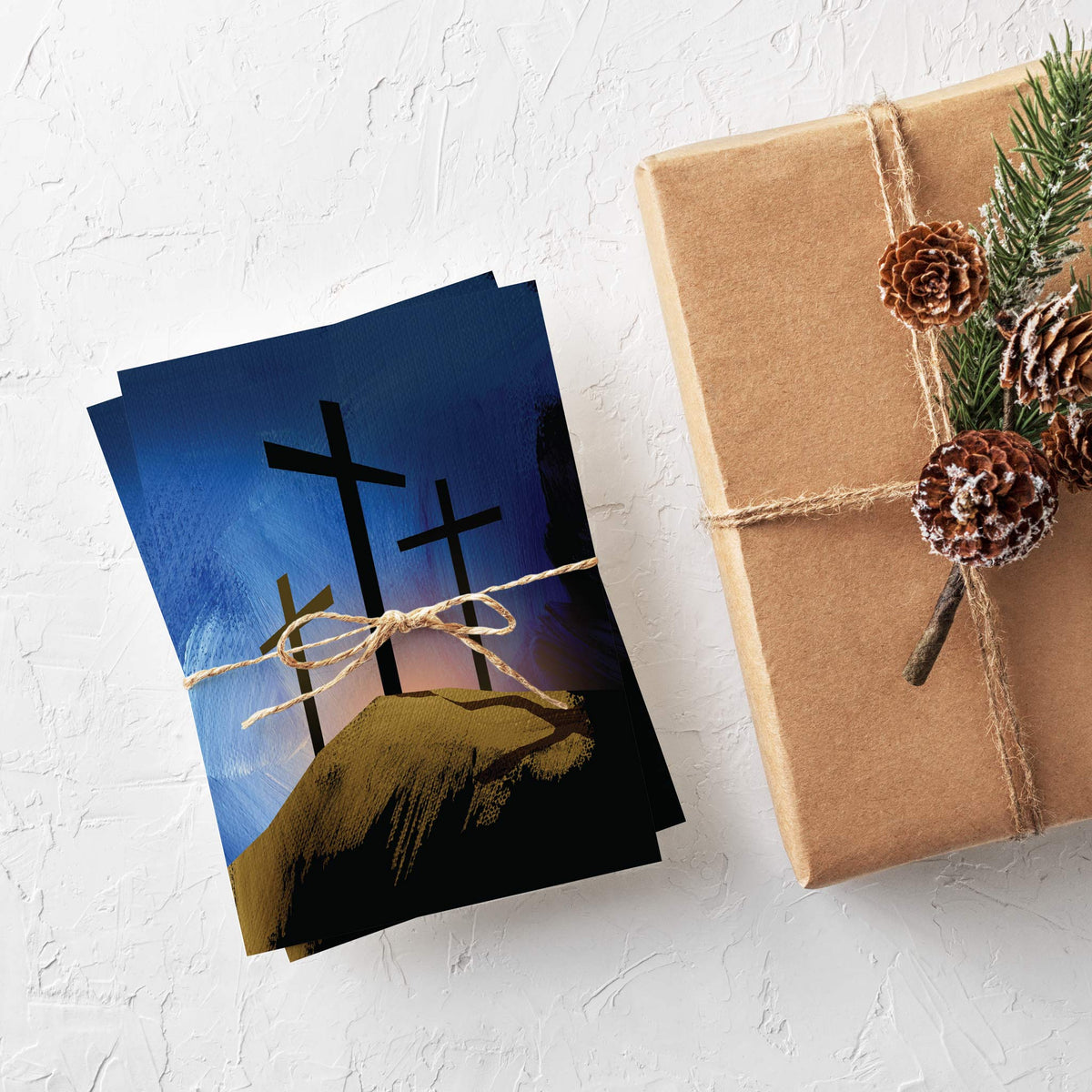 Three Crosses Greeting Cards, Set of 12