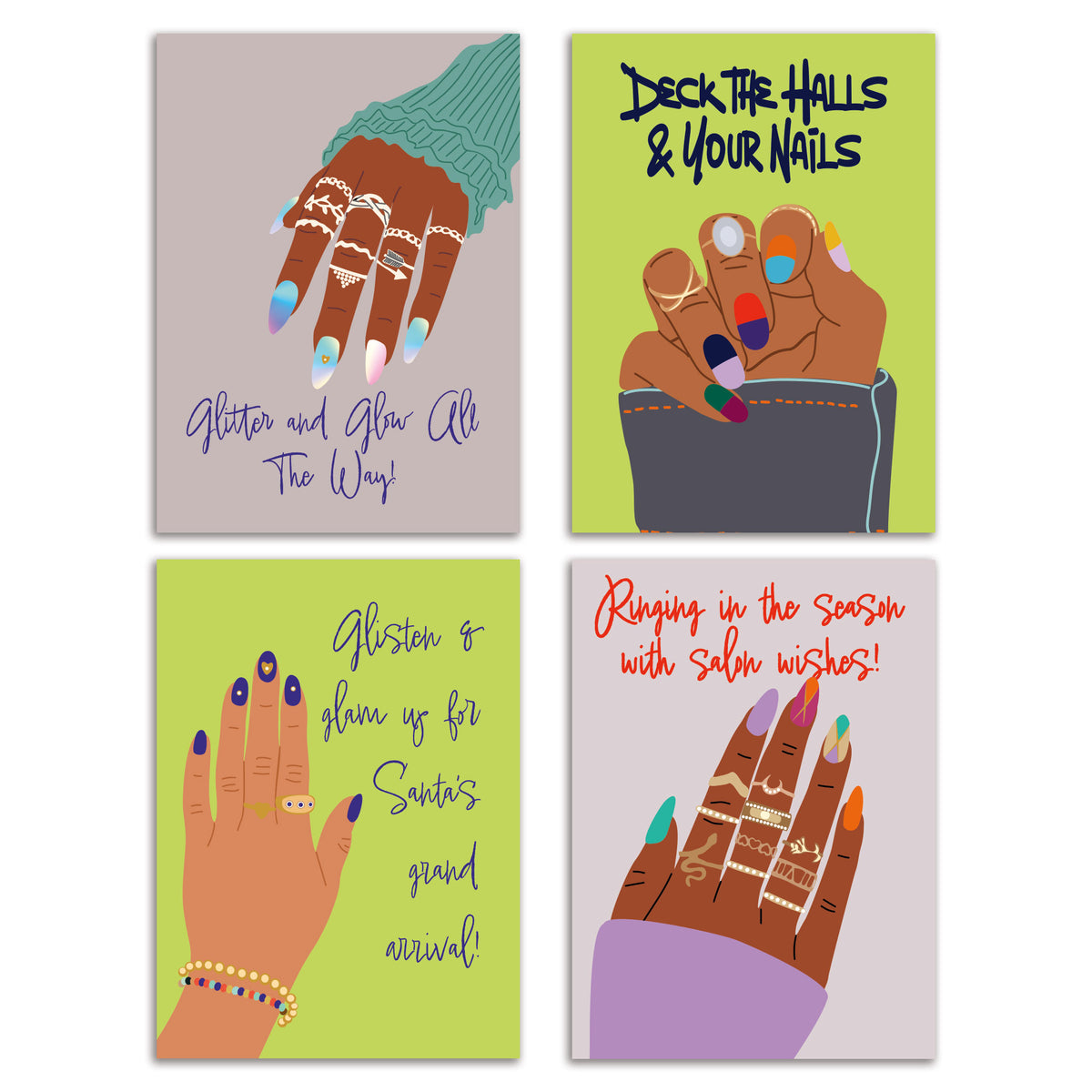 Nail Salon Holiday Greeting Cards, Set of 24