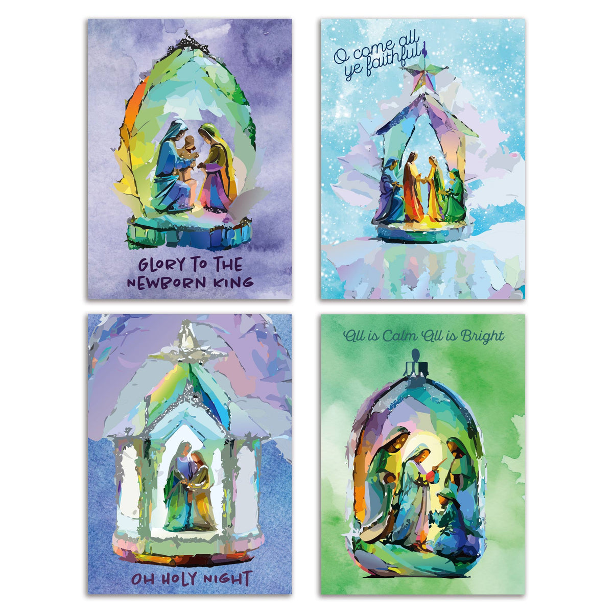 Nativity Scene Christmas Cards, Set of 24