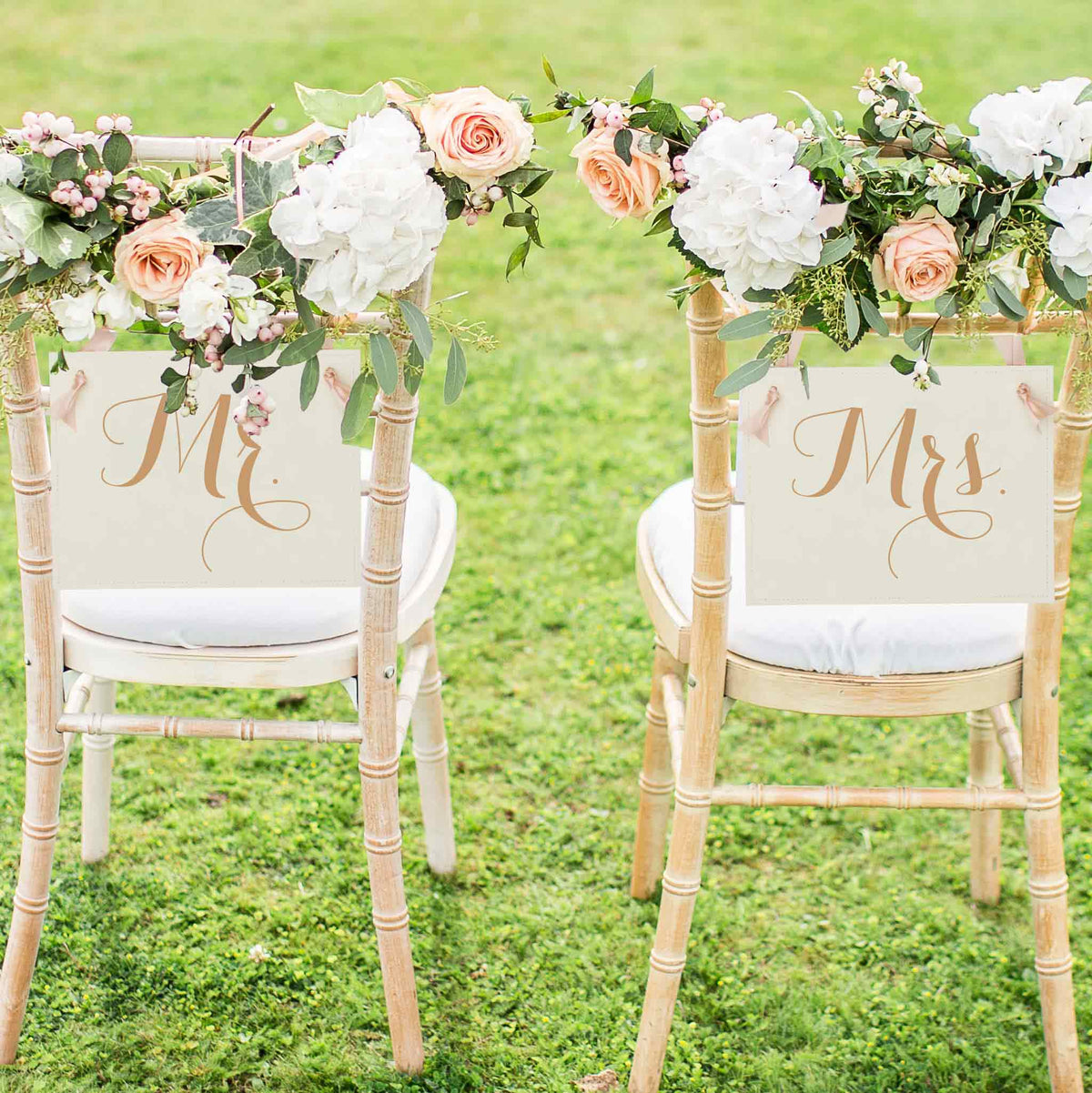Mr. & Mrs. Chair Banners, Set of 2
