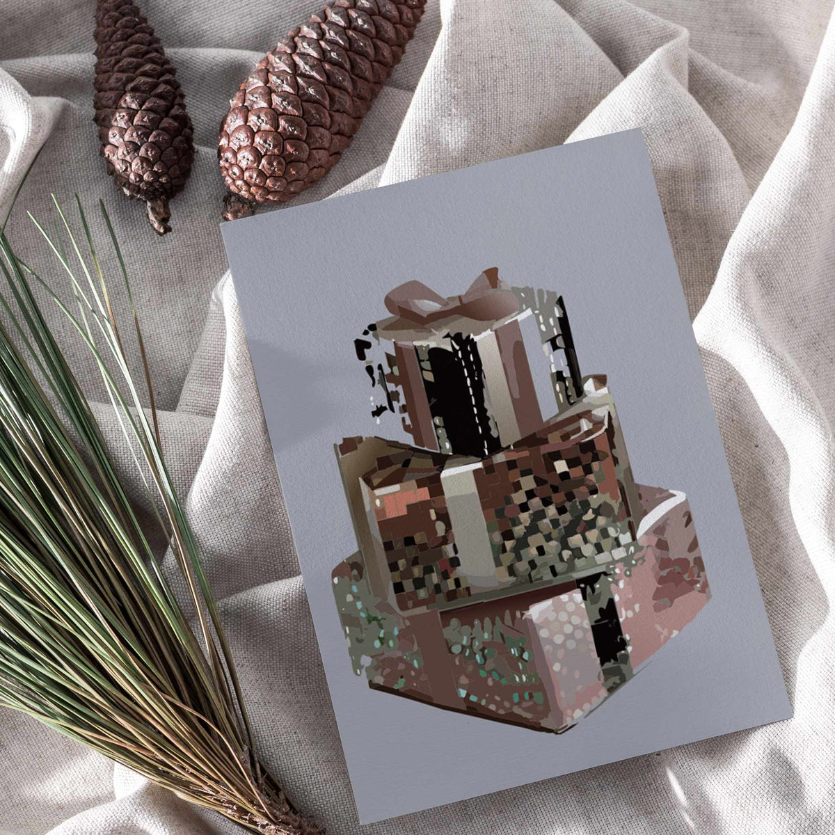 Disco Christmas Present Greeting Cards, Set of 24