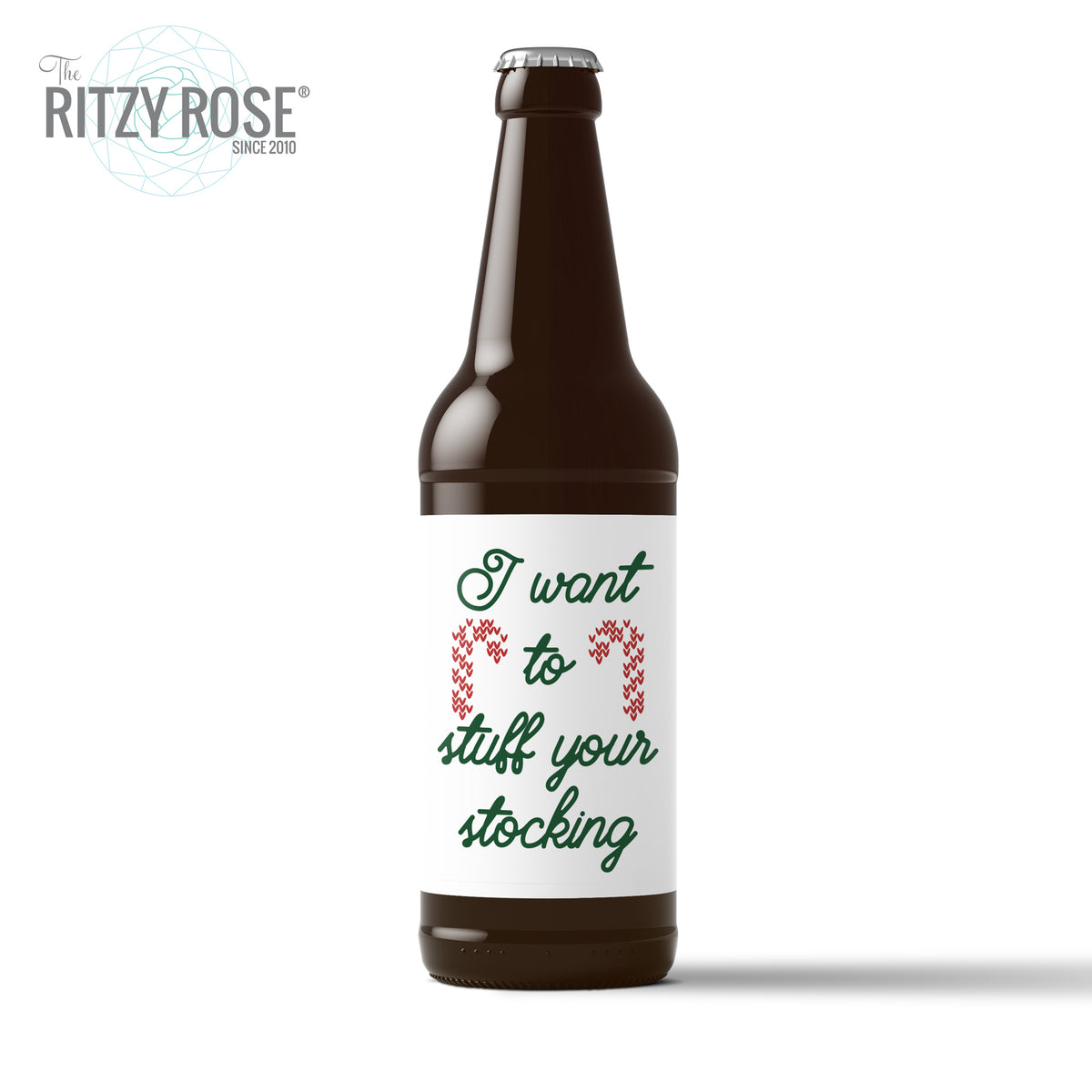 Naughty Christmas Beer Labels for Her, Pack of 6