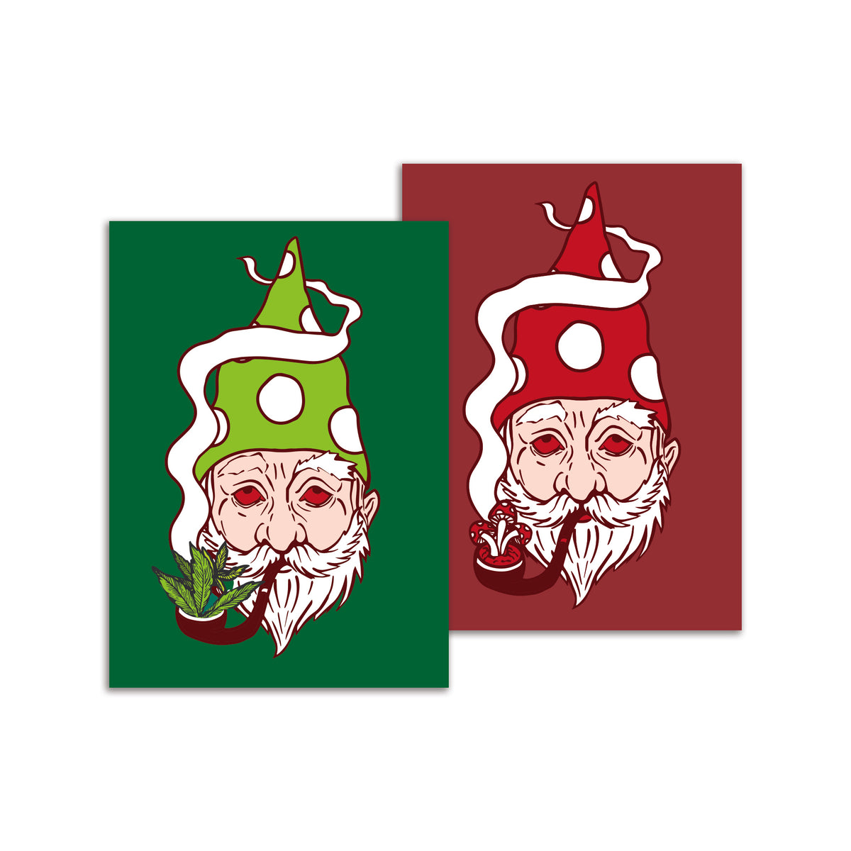 Stoned Santa Christmas Cards, Set of 24