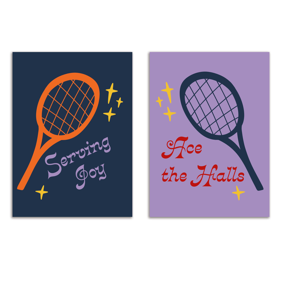 Tennis Christmas Greeting Cards, Set of 24