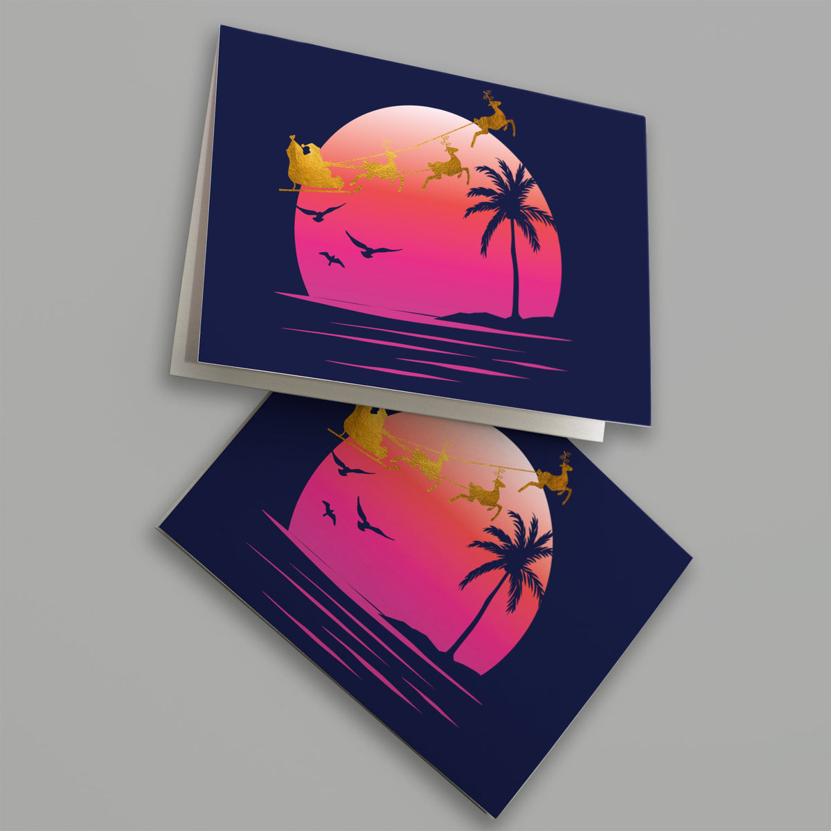 Tropical Beach Christmas Cards, Set of 24