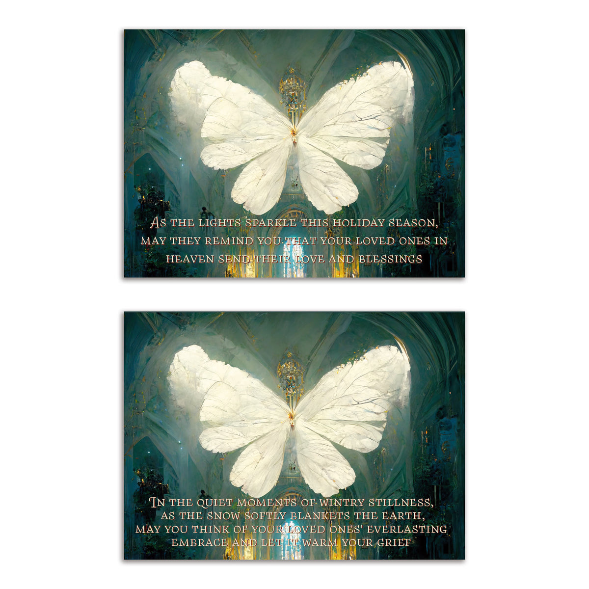 Sympathy Christmas Greeting Cards, Set of 24
