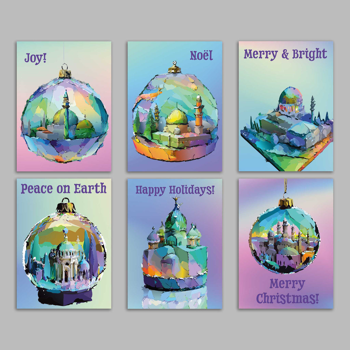 Religious Christmas Greeting Cards, Set of 24