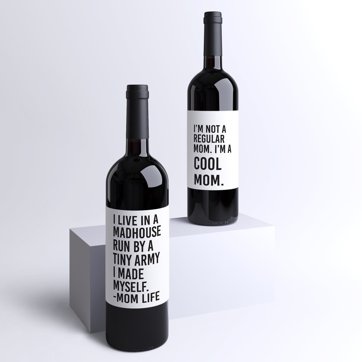 Funny Mom Life Wine Labels, Pack of 4