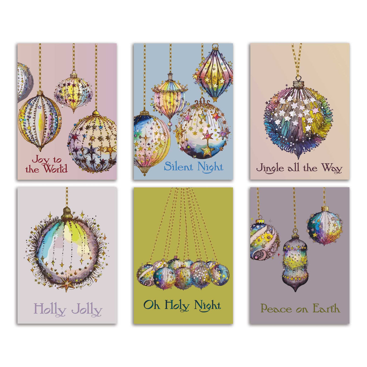 Christmas Ornament Greeting Cards, Set of 24