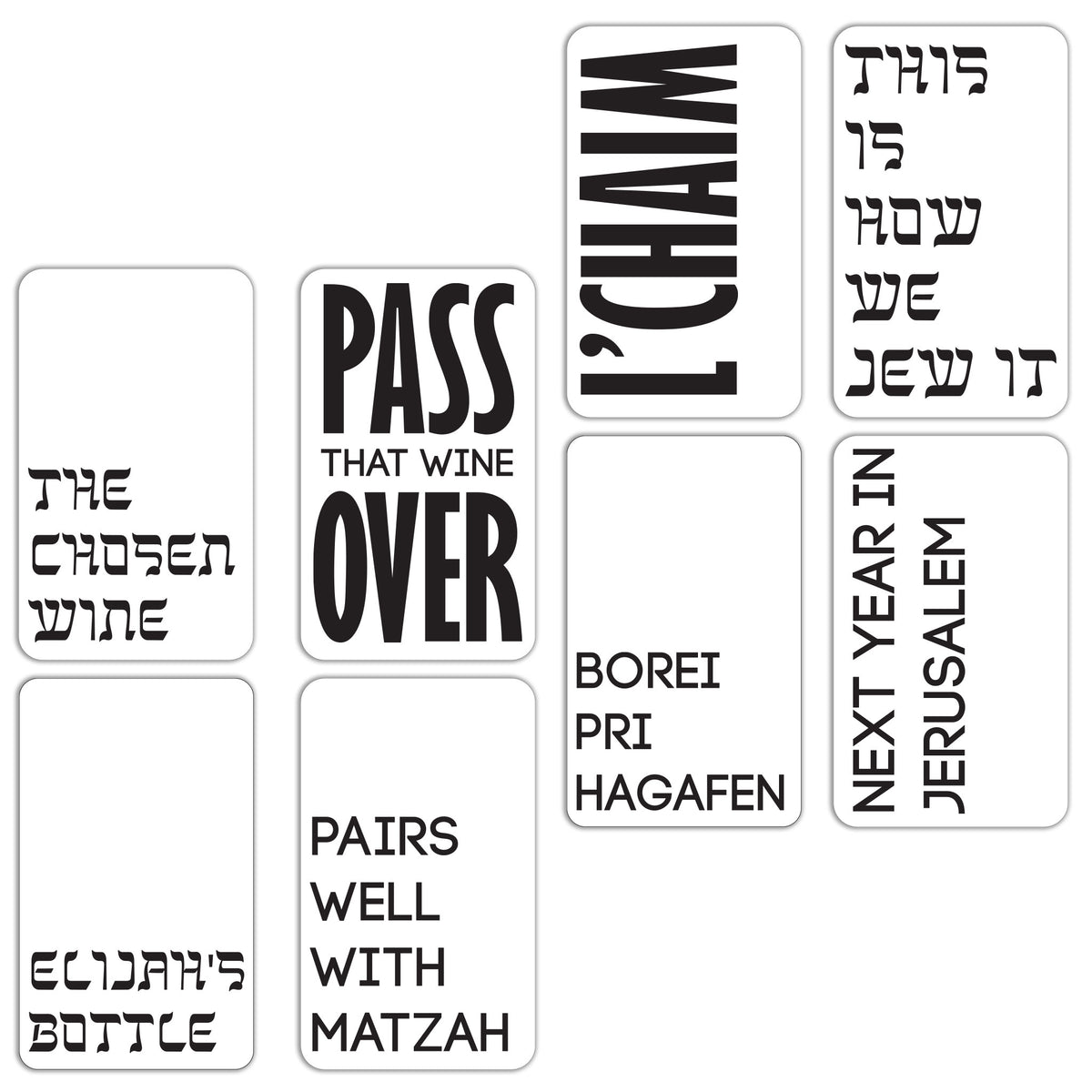 Passover Wine Labels, Pack of 8