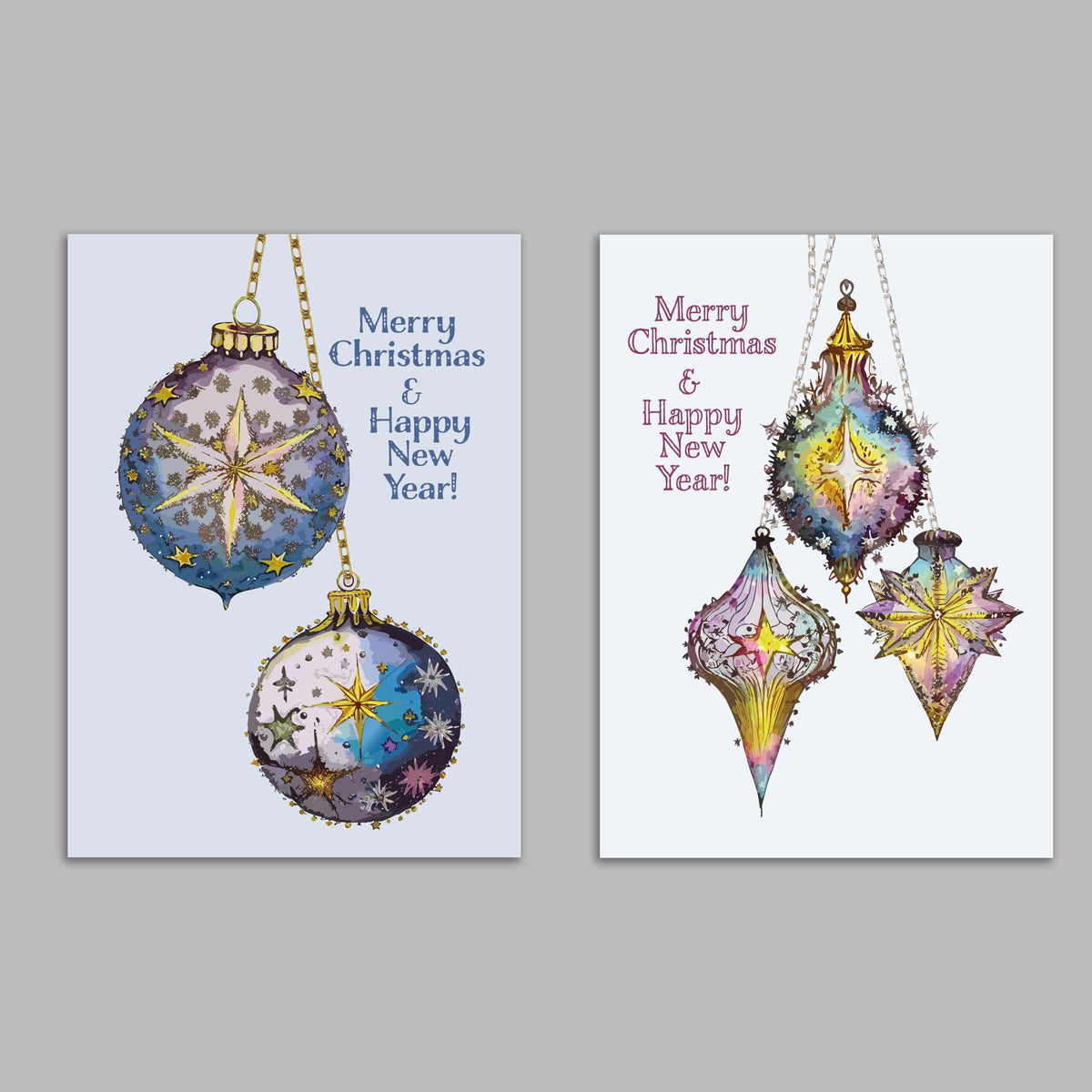 Celestial Merry Christmas Cards, Set of 24