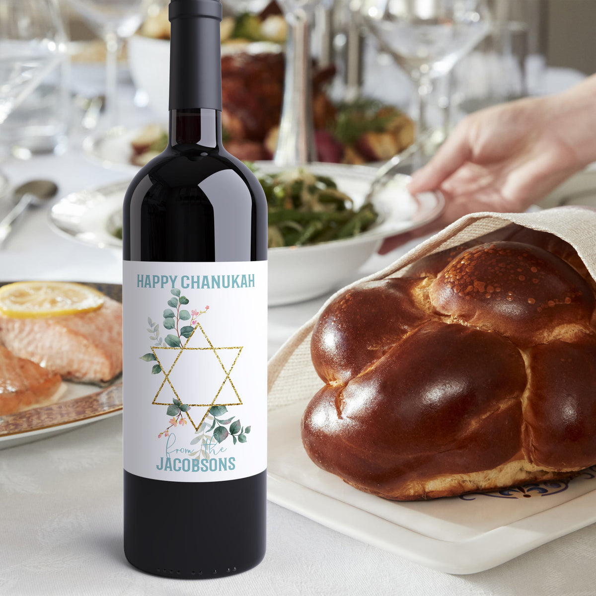 Happy Chanukah Personalized Labels, Pack of 4