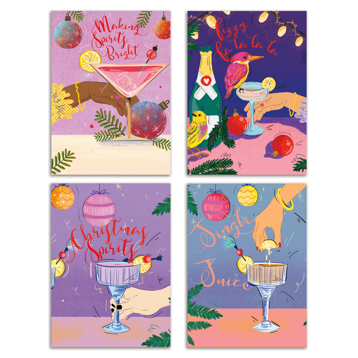 Holiday Cocktail Party Greeting Cards, Set of 24