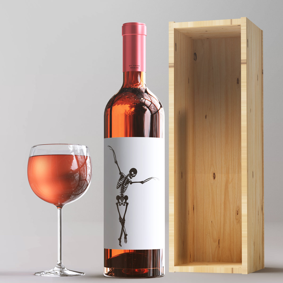 Dancing Skeleton Halloween Party Wine Labels, Pack of 4