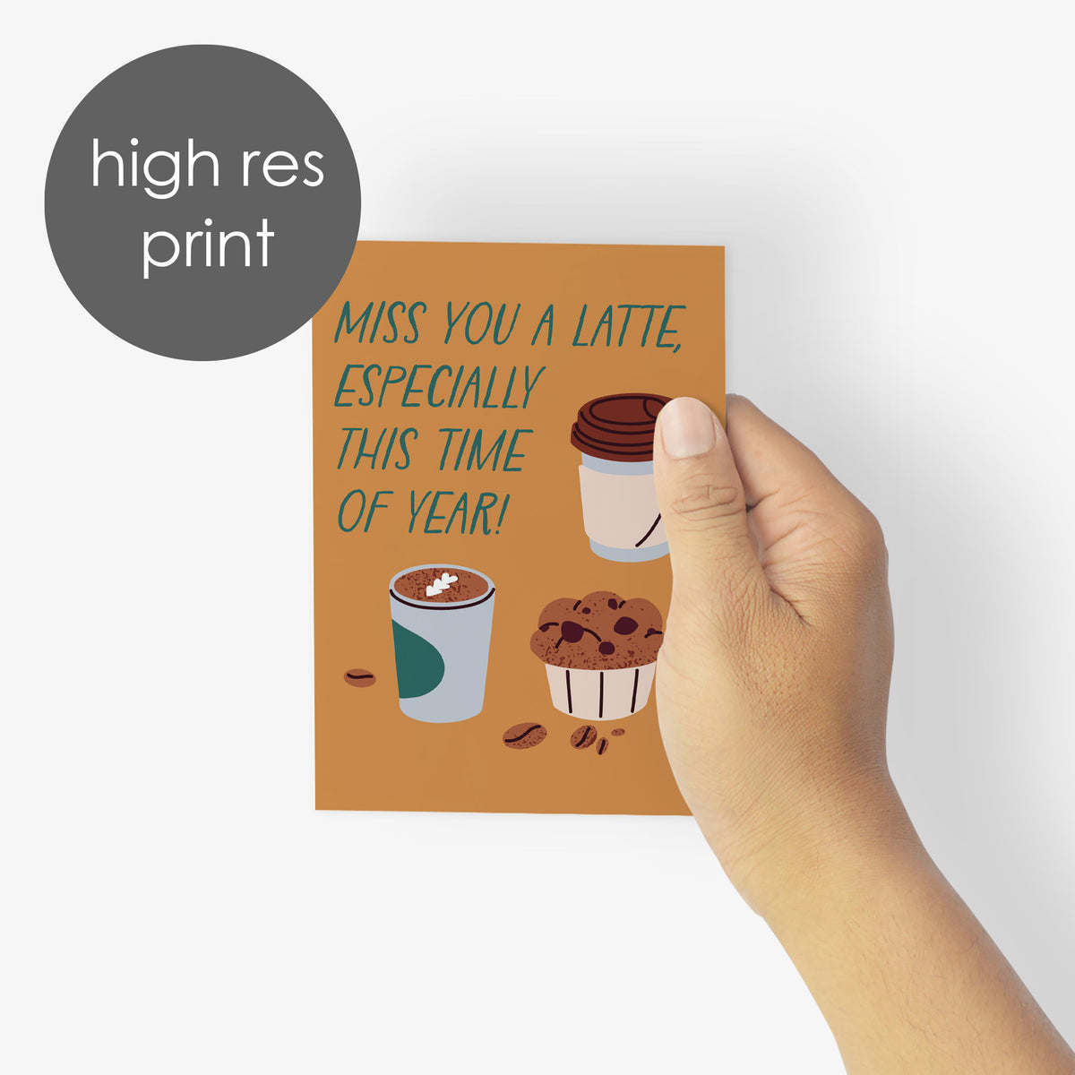 Coffee Christmas Greeting Cards, Set of 24