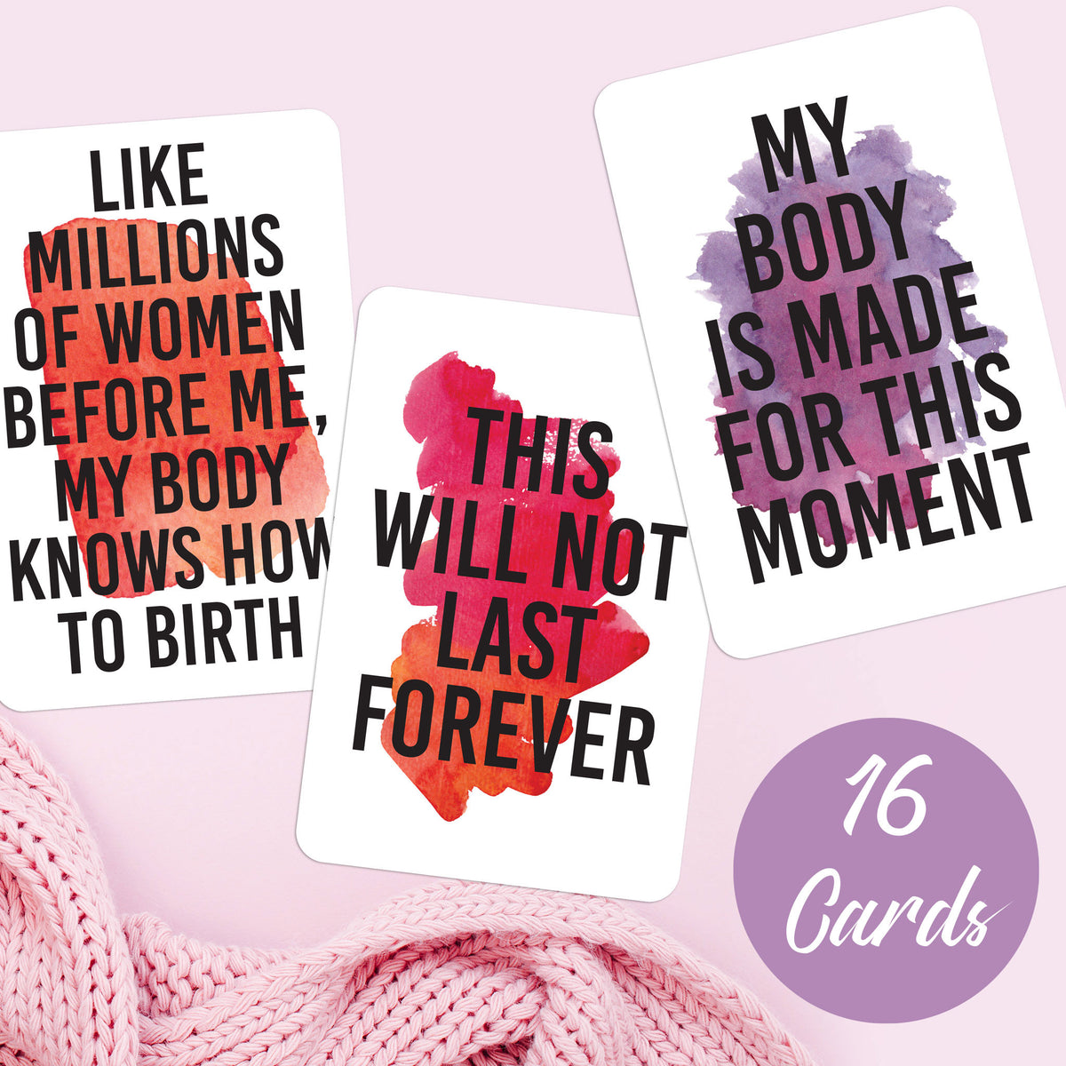 Birth Affirmation Cards, Deck of 16