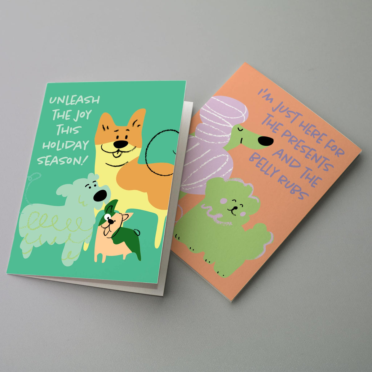 Funny Dog Christmas Greeting Cards, Set of 24