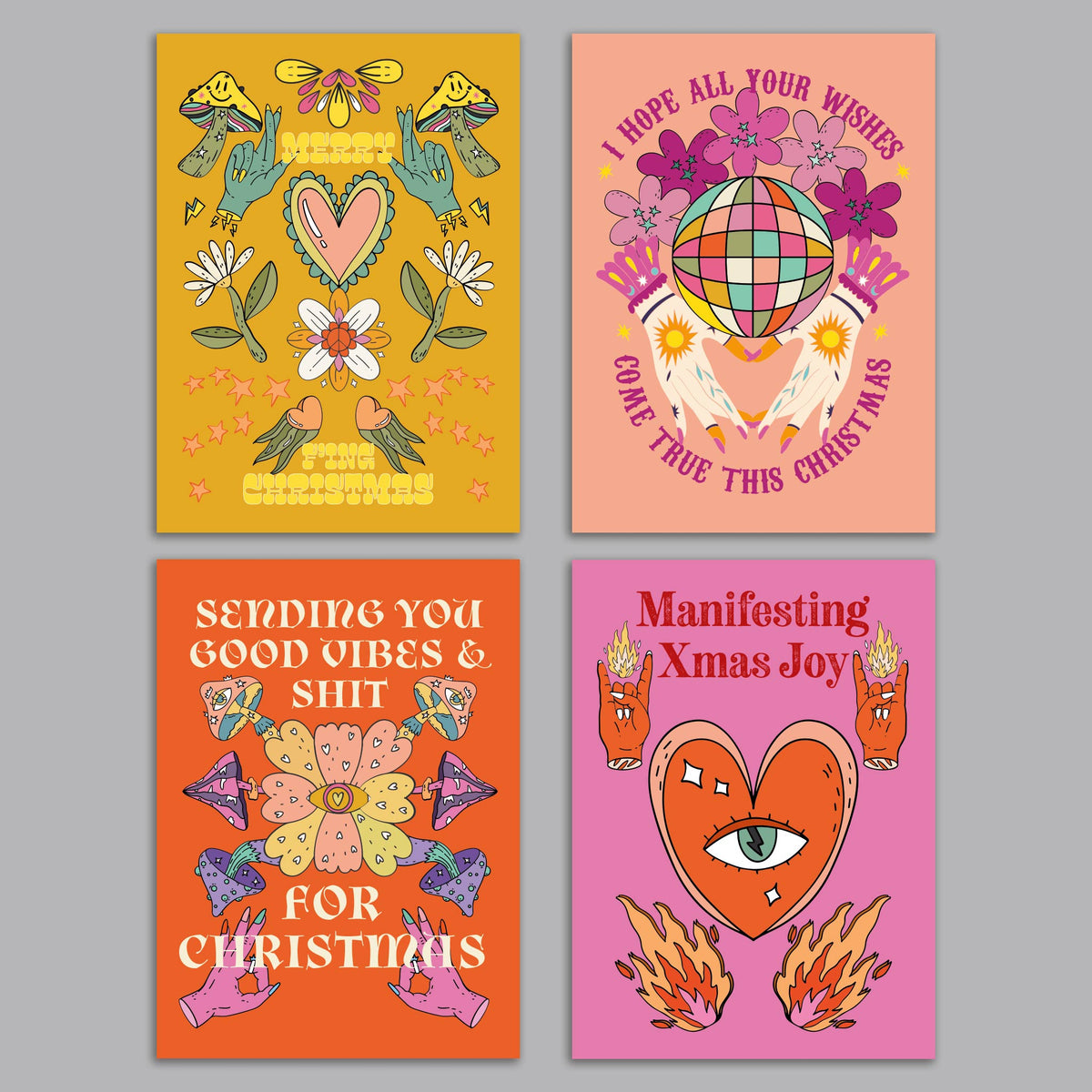 Merry Mantras Christmas Cards, Set of 24