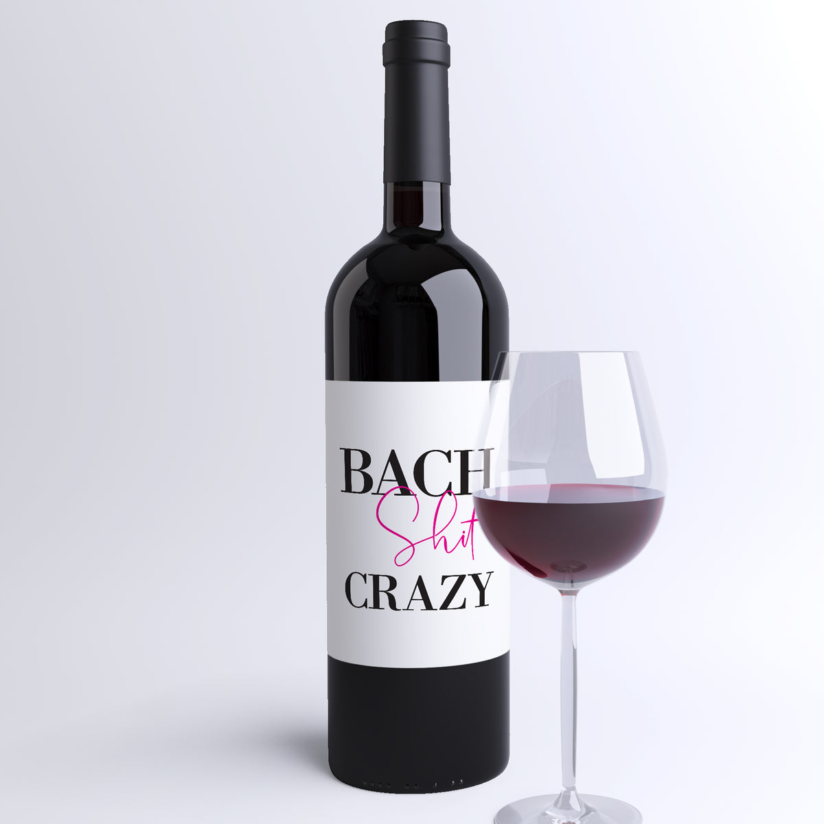 Bach Shit Crazy Wine Labels, Pack of 4