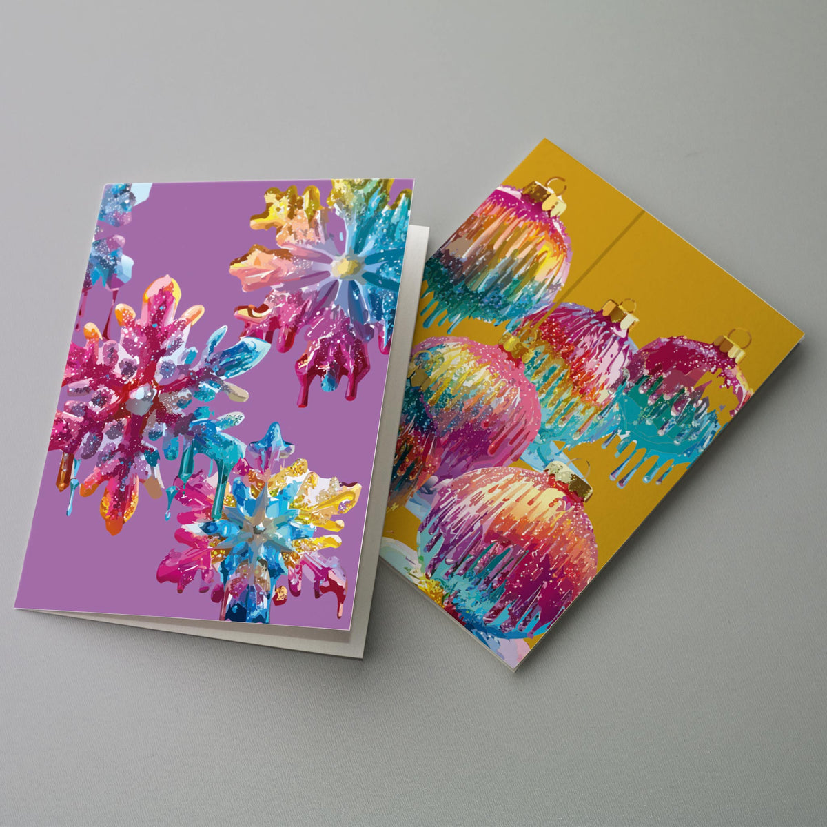 Rainbow Crystal Christmas Icon Greeting Cards, Set of 24