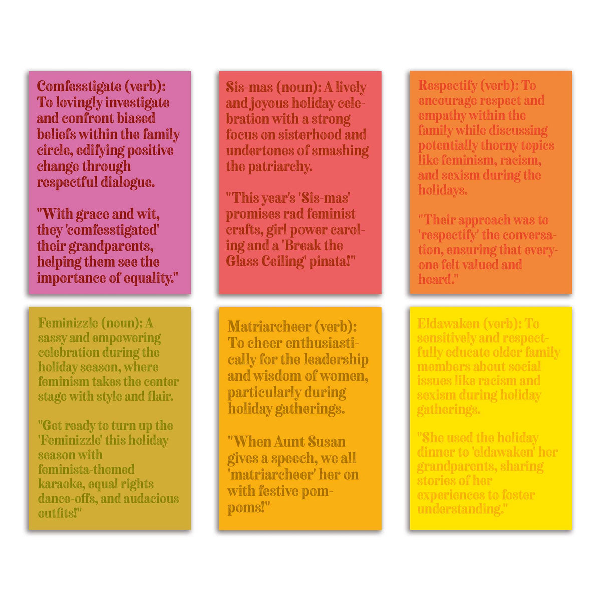Feminist Holiday Notecards, Set of 24