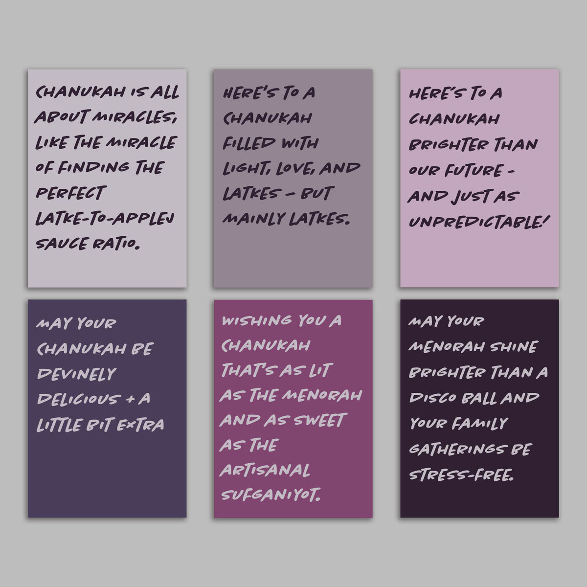 Modern Chanukah Greeting Cards, Set of 24
