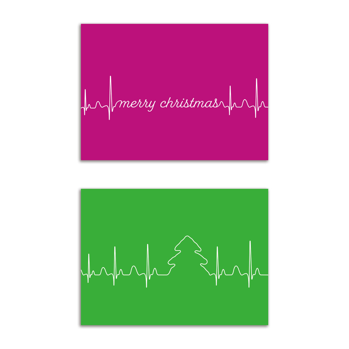 EKG Christmas Greeting Cards, Set of 24