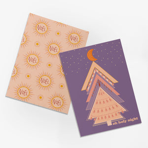 24 Boho Christmas Cards in 4 Festive Designs w/ Envelopes