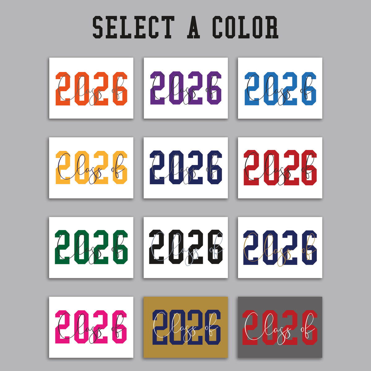 Class of 2026 Graduation Card Set – 24 Senior Congrats Cards