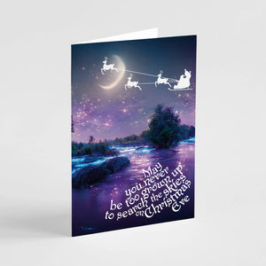 24 Magical Christmas Eve Cards with Santa's Sleigh +Envelopes