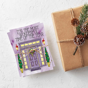 24 Lavender Christmas Cards in 6 Fun Traditional Designs + Envelopes