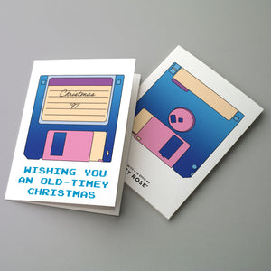 24 Retro Computer Floppy Disk Christmas Cards + Envelopes