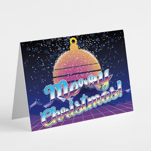 24 Retro 80s Graphic Merry Christmas Cards + Envelopes