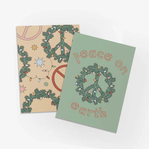 24 Boho Holiday Cards in 4 Vintage Colorful Designs w/ Envelopes