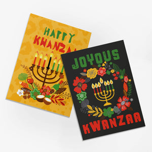 24 Traditional Happy Kwanzaa Greeting Cards + Envelopes