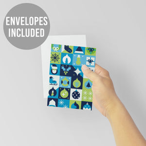 24 Festive Colorful Holiday Greeting Cards in 4 Modern Styles + Envelopes