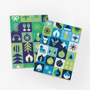 24 Festive Colorful Holiday Greeting Cards in 4 Modern Styles + Envelopes
