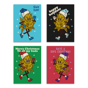 24 Cartoon Stoner Bud Christmas Cards + Envelopes