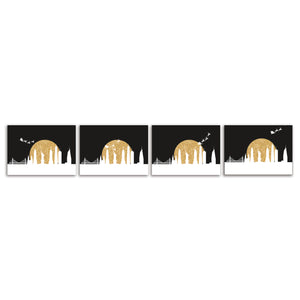 24 Santa Flying Over New York City Skyline Christmas Cards + Envelopes
