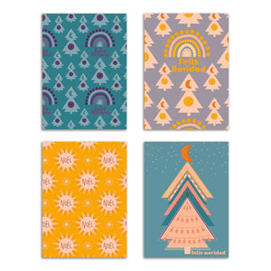 24 Feliz Navidad Boho Greeting Cards with Envelopes