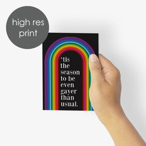 24 Queer Colorful Rainbow Holiday Cards + Envelopes