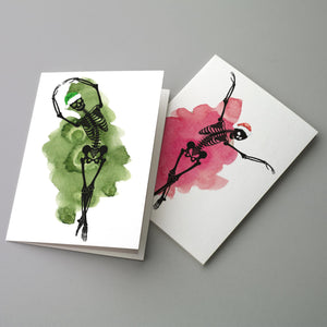 24 Dancing Skeleton Ballerina Christmas Cards w/ Envelopes