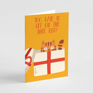 24 Funny Colorful Cat Christmas Cards in 12 Unique Illustrations + Envelopes
