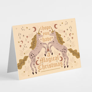 24 Magical Boho Christmas Cards in 2 Spiritual Designs + Envelopes