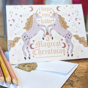 24 Magical Boho Christmas Cards in 2 Spiritual Designs + Envelopes