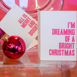 24 Hot Pink Christmas Cards in 6 Modern Designs + Envelopes